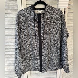 J. Jill Black and White Floral Jacket